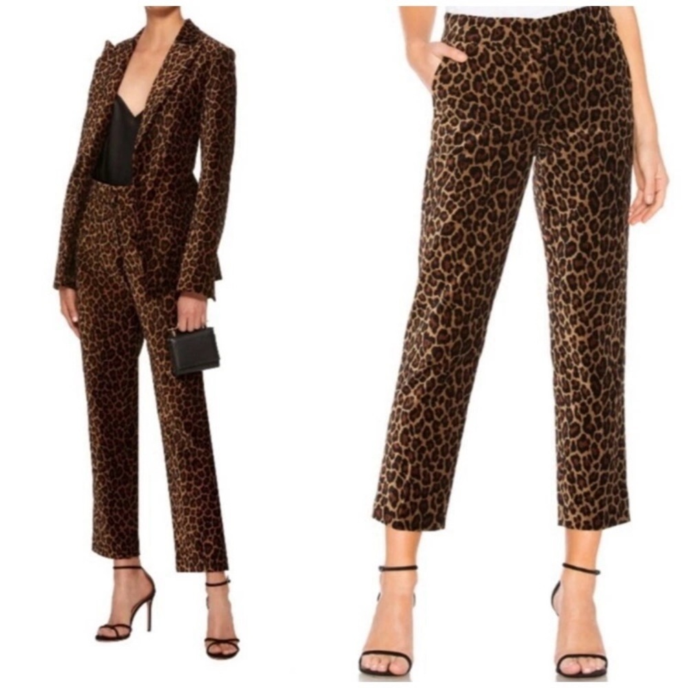 NEW A.L.C. Leopard Print Velvet Harrison Pants